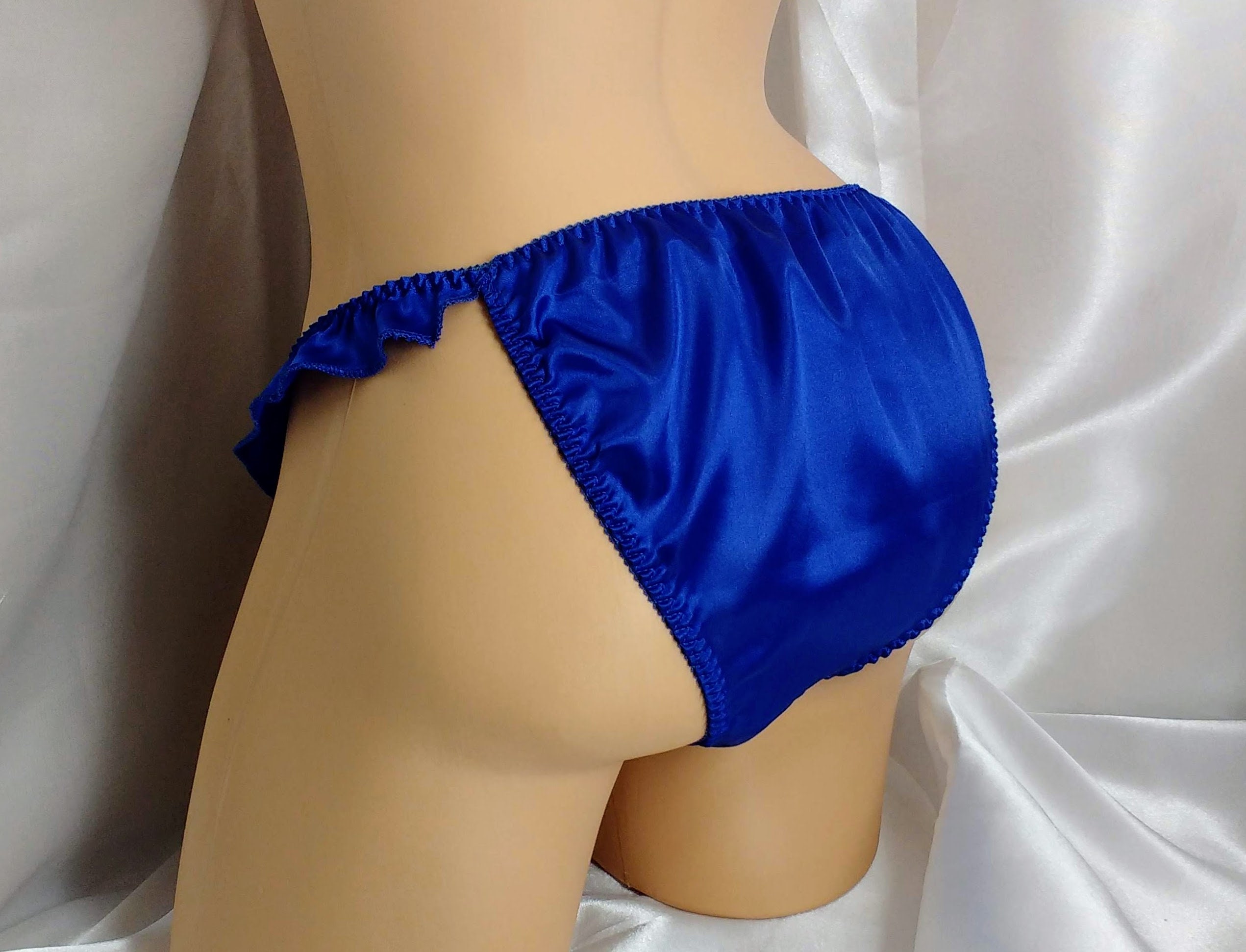 Royal blue satin flutter panties classic vtg style Etsy