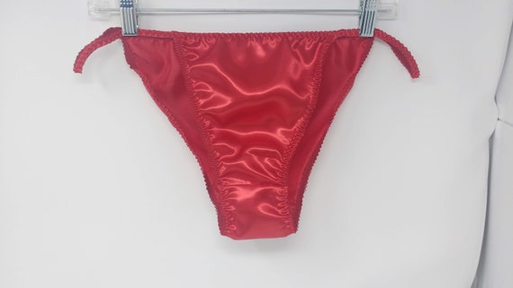 Red Satin String Bikini panties, Classic Joe Boxer style.