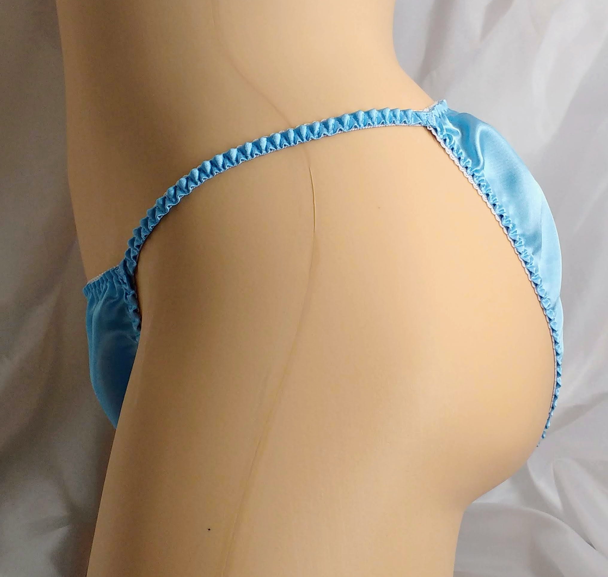 Baby Blue Satin String Bikini Classic Joe Boxer Style Etsy
