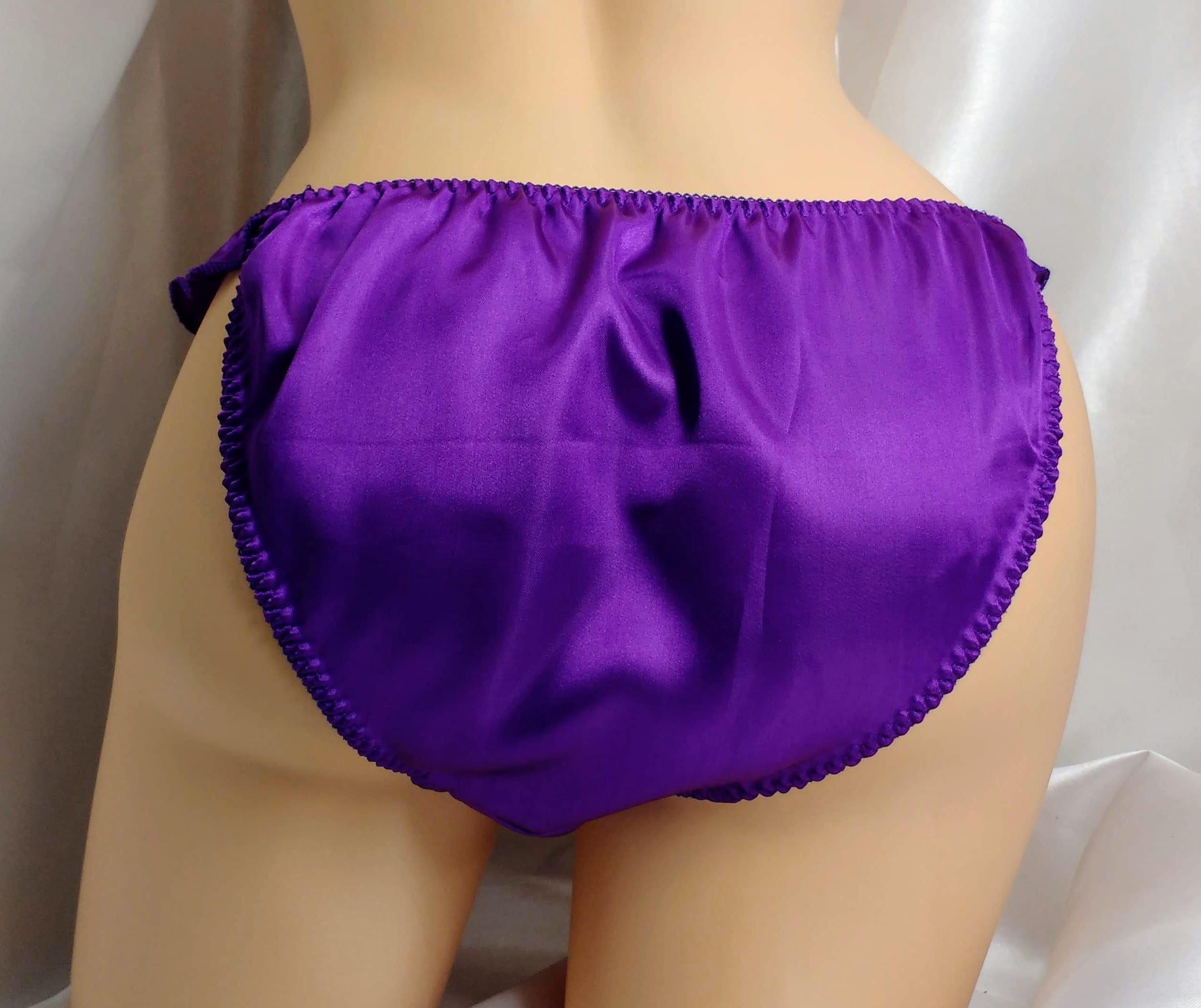 Satin PASSION Knickers. High Waist Flutter Silky Panties. Choose