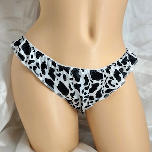 Cow satin flutter panties, Classic VTG style.