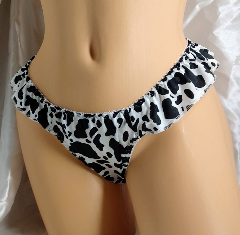 cow print bra and panty set