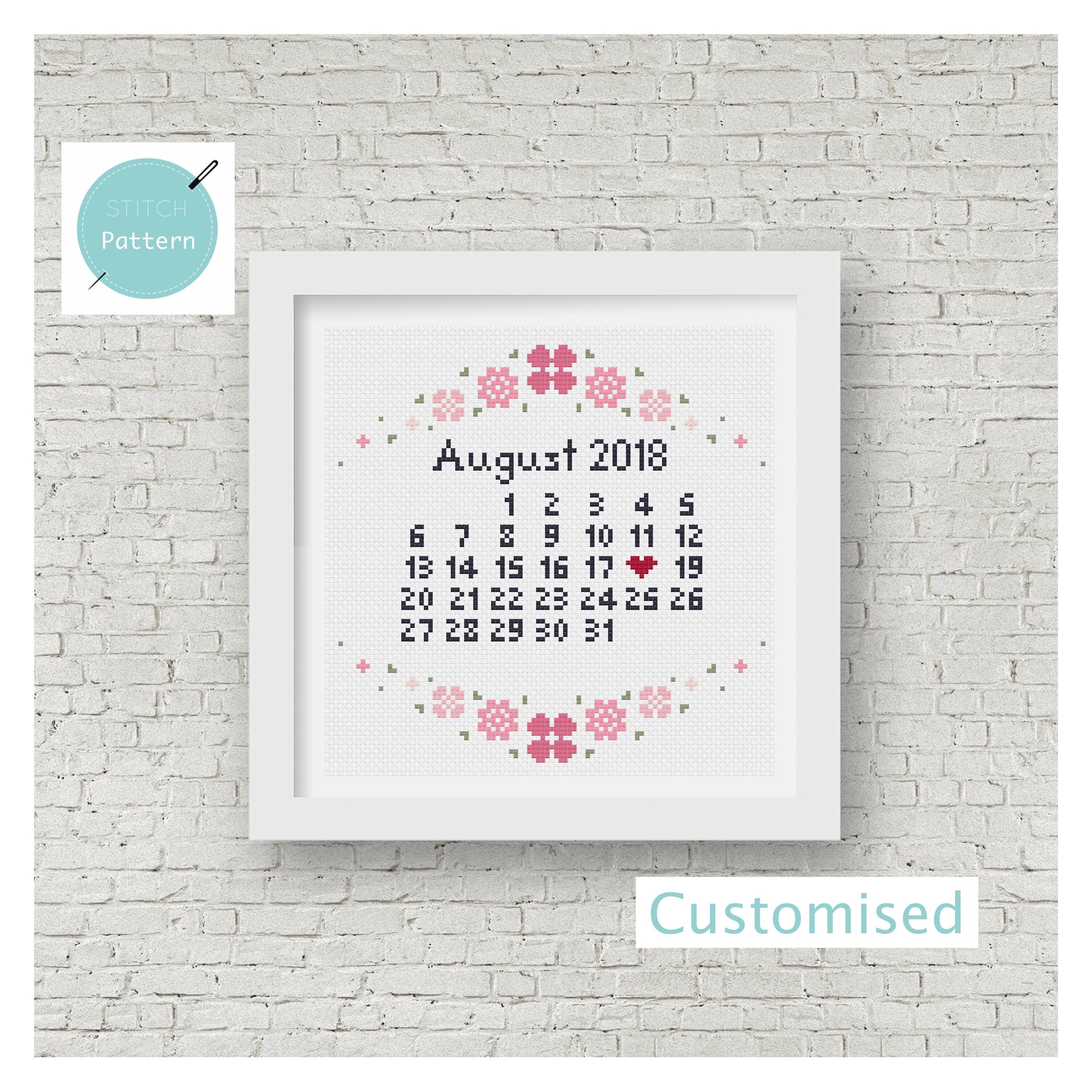 custom-cross-stitch-calendar-pattern-personalised-wedding-etsy-uk