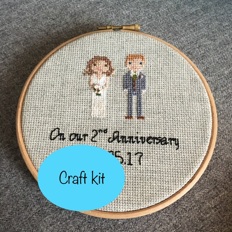 Custom personalised cross stitch kit anniversary gift 2nd Etsy