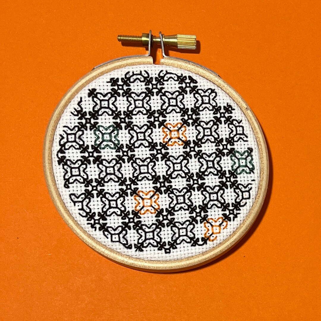 Blackwork Sampler Pattern - Retro Repeat Pattern - Pdf Instant Download ...