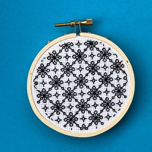 Blackwork sampler pattern - Winter Star repeat pattern - pdf instant download