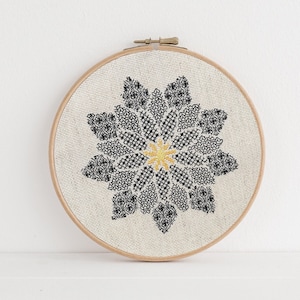 Flower blackwork instant download pdf pattern