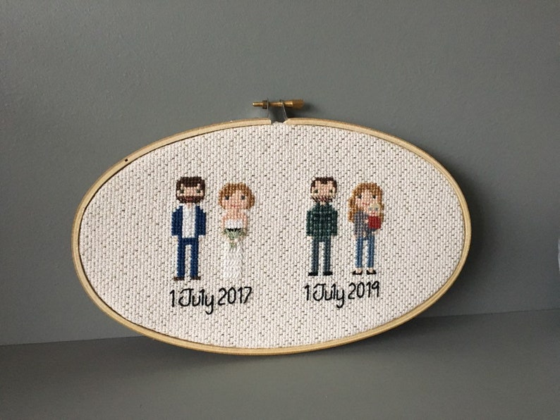 Custom personalised cross stitch kit anniversary gift 2nd Etsy