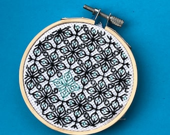 Hard Snow - modern geometric blackwork pattern - instant download pdf - cross stitch - beginners embroidery - gift