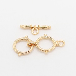 Wholesale High-quality 10 Sets Real Gold Plated 2 Round Toggle Clasps,Gold Plated Brass Clasp,Necklace Clasp,Bracelet Clasp Lead Nickel Free