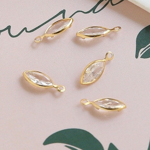 20pcs Mini Zircon Oval Shape Charm Pendant,Rhinestone Crystal Oval Earring Jewelry Pendant Charm Wholesale