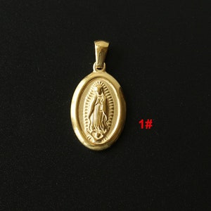 5pcs 18K Gold Plated Stainless Steel Virgin Mary Pendant Charms,Virgin Mary Necklace Jewelry Wholesale