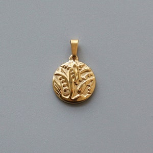 5pcs 18K Gold Plated Stainless Steel Lily of the Valley Charm Pendant, Lily of the Valley Necklace Jewelry Wholesale