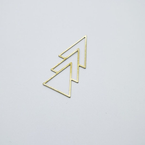 Triangle Shape Raw Brass Pendants Charms, Brass Earring Connector, Earring Pendant, Earring Finding Jewelry Accessories Wholesale