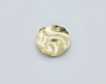 Hammered Round Raw Brass Pendants Charms, Brass Earring Connector, Raw Brass Earring Pendant, Earring Finding Jewelry Accessories
