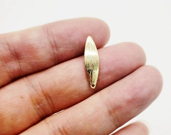 6pcs 18K oro pendiente ovalado Stud, poste de pendiente ovalado con agujero, accesorio de pendiente de latón encontrar al por mayor, níquel sin plomo