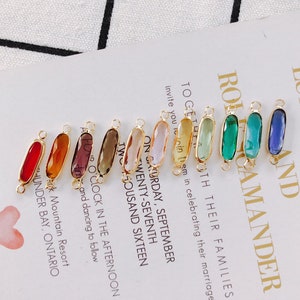 Oval Geometric Shape Zircon Connector Charm,Crystal Gemstone Earring Connector Pendant Charm Wholesale 22.5*5.5mm