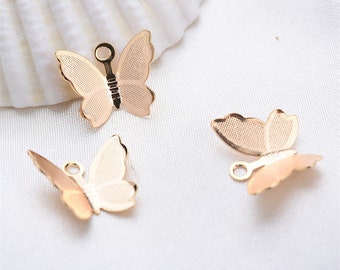 20pcs 18K Real Gold Plated Butterfly Pendant Charm,Brass Butterfly Pendant Charm Wholesale,Nickel Lead Free