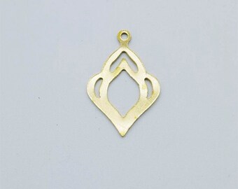 Raw Brass Flame Pendants Charms, Earring Connector, Earring Pendant, Earring Finding Jewelry Accessories 16*25 mm