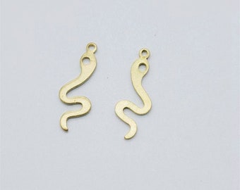 Raw Brass Snake Pendants Charms, Earring Connector, Raw Brass Earring Pendant, Earring Finding Jewelry Accessories 20*8 mm