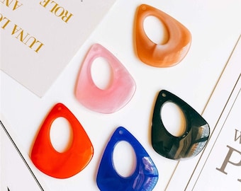 20PCS Hollow Waterdrop Shape Resin Earring Pendant Charm,Teardrop Shape Pendant Earring Finding Diy Supplies Earring Accessories Wholesale