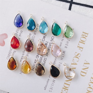 10pcs Water Drop Shape Zircon Pendant Charm,Teardrop Shape Glass Gemstone Earring Pendant Charm Wholesale 10*17.5mm