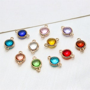 10pcs Circle Shape Zircon Rhinestone Charm,Rhinestone Gemstone Crystal Earring Connector Pendant Charm Wholesale 9*14mm