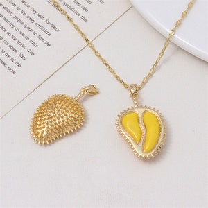 4pcs Gold Plated Durian Charm, Durian Jewelry Pendant Charm Wholesale