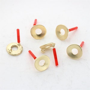 10pcs Round Ear Stud,Gold Ear Post with Loop,Circular Earring Post,Earring Attachment Finding Wholesale