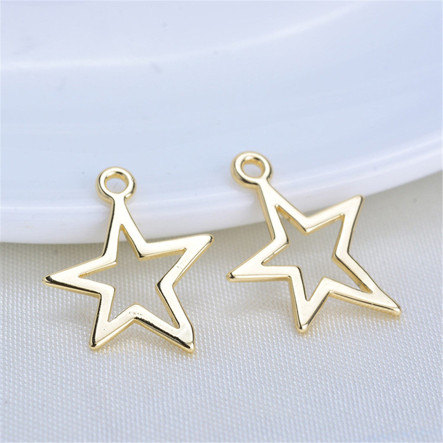 20pcs 24K Gold Plated Star Pendant Charm Hollow Star Etsy