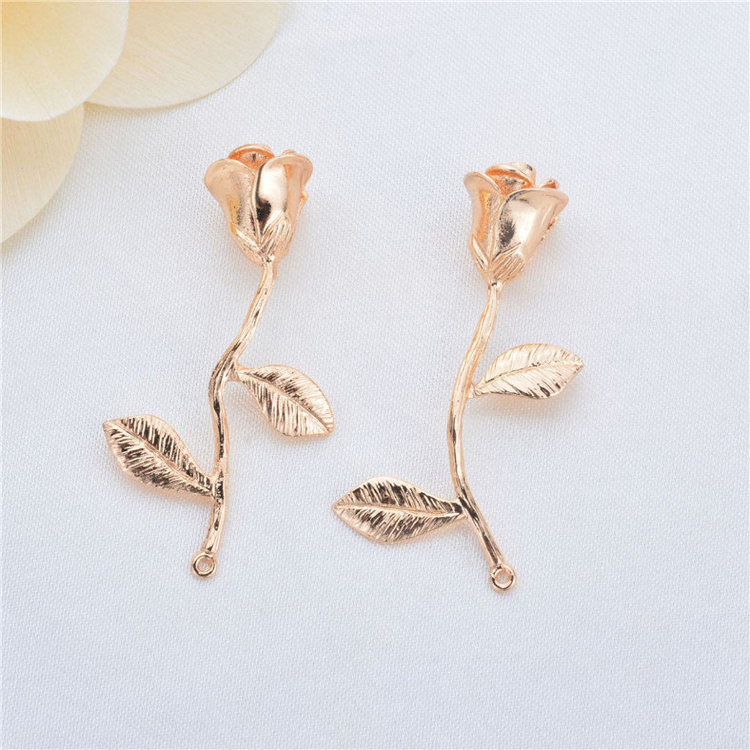 Fancy Gold R Flower 10pcs 24K Real Gold Plated Rose Flower Pendant Charm,platinum Flower ...