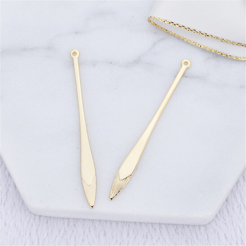 20pcs 24K Real Gold Plated Bar Charm,Gold Long Brass Stick Pendant Charm for Earring Jewelry Making Wholesale,Lead Nickel Free