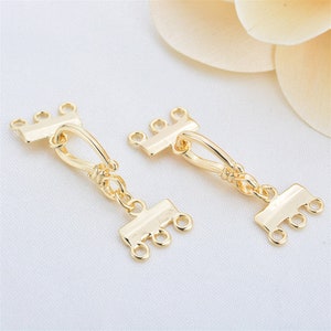 High Quality 20pcs 24K Real Gold Plated Detangler Clasp,Gold Plated Brass Necklace Bracelet Clasps Jewelry Findings Wholesale