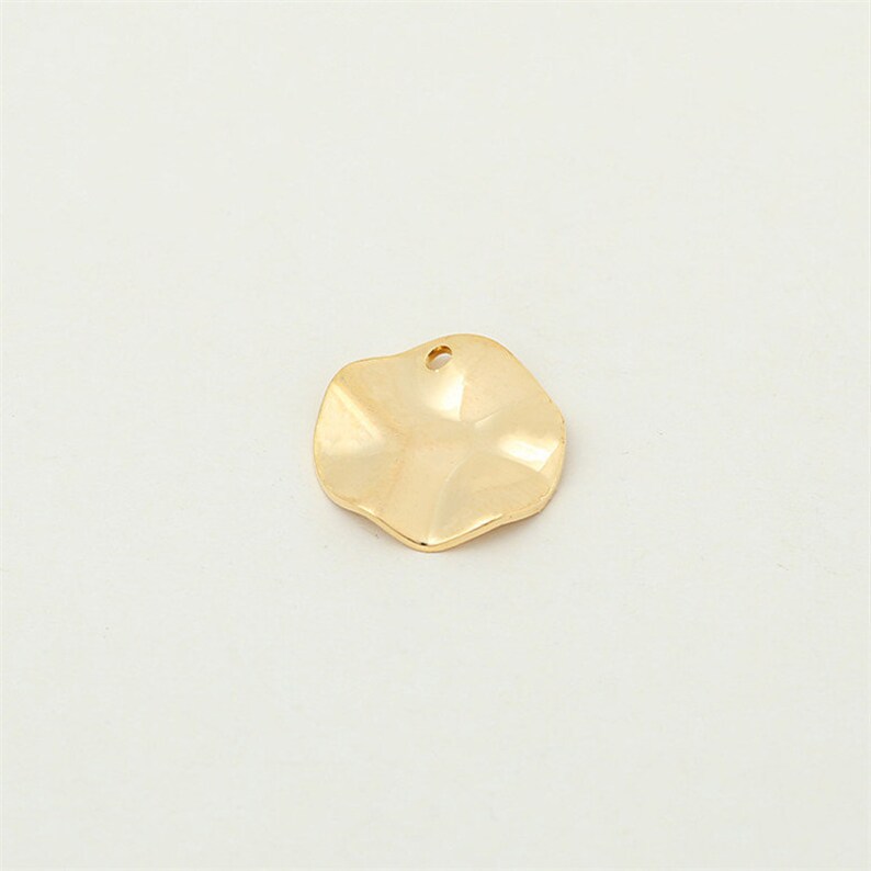 20pcs 8mm Real Gold Plated Brass Round Coin Pendant Charm,Hammered Gold Disc Charm Pendant,Polished Gold Plated,Nickel Lead Free