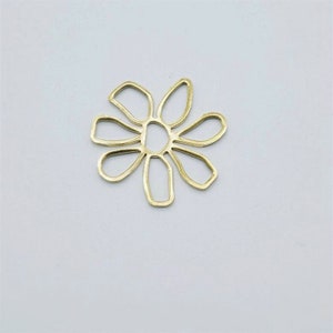 Raw Brass Flower Pendants Charms, Earring Connector, Flower Earring Pendant, Earring Finding Jewelry Accessories 27 mm