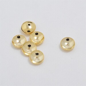 100pcs 24K Real Gold Plated Brass Bead Caps,polished Gold Plated Smooth ...