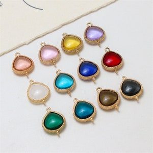 6pcs Water Drop Shape Rhinestone Connector Charm,Crystal Teardrop Earring Connector Charm Wholesale