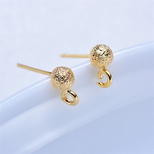 20pcs Real Gold Plated Brass Ball Earring Studgold Stardust - Etsy