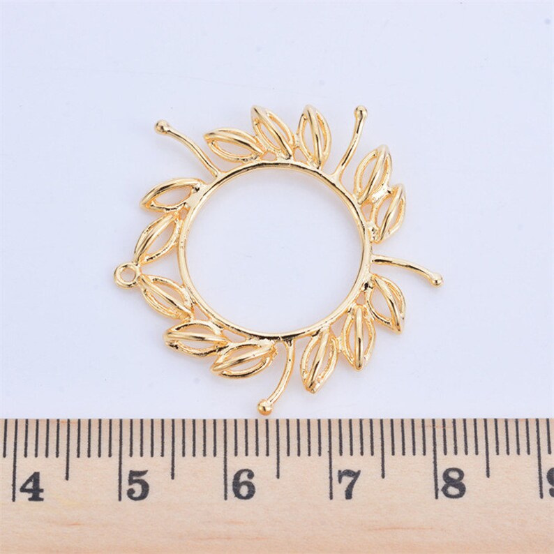 20pcs 24K Real Gold Plated Sunflower Pendant Charmflower Etsy