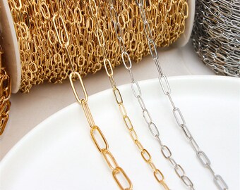 2 Meters Gold Plated Oval Link Chains,PlatinumPlated Link Chain,Chain Jewelry Finding Wholesale,Nickel Lead Free