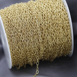 2 Meters Real Gold Plated Brass Flat Oval Cable Chains,gold Plated Link ...