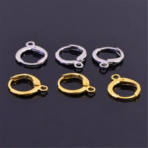High Quality Real Gold Plated Earring Hoop,Gold Platinum Round Leverback Ear Hook,Brass Ear Hook Wires, Earring Finding Wholesale