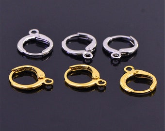 High Quality Real Gold Plated Earring Hoop,Gold Platinum Round Leverback Ear Hook,Brass Ear Hook Wires, Earring Finding Wholesale