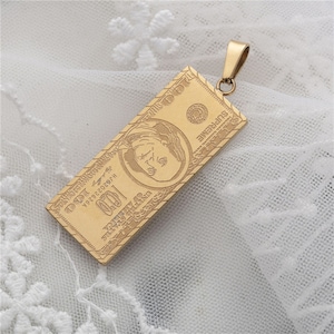 5pcs 18K Gold Plated Stainless Steel American Dollar pendant Charm Pendant,Steel U.S. Dollar Pendant without Chain
