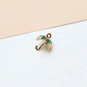 10pcs Mini Shiny CZ Pave Umbrella Pendant Charm,Crystal Rhinestone Umbrella Charm Jewelry Finding Wholesale