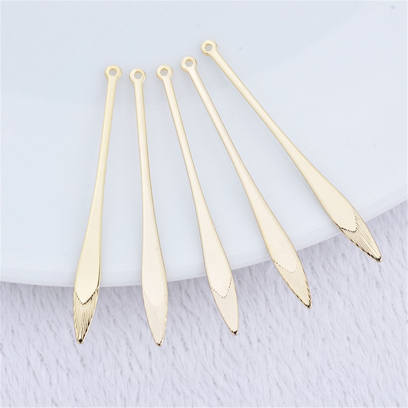 20pcs 24K Real Gold Plated Bar Charm,Gold Long Brass Stick Pendant Charm for Earring Jewelry Making Wholesale,Lead Nickel Free