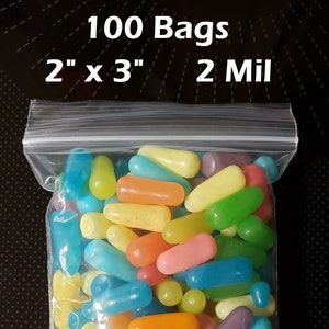 200 Small Clear Reclosable Zip lock 2x3 Plastic 2Mi Ziplock Bags Poly  Zipper Bag