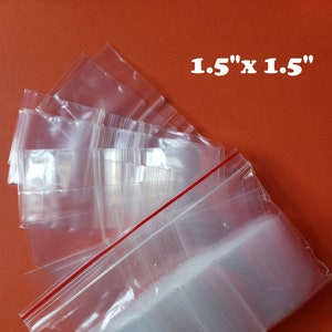 1.5&quot; x 1.5&quot; Clear Plastic Zip Bags, 2 Mil, Reclosable Top Lock Large Small Mini Baggies For Beads Jewelry Merchandise Storage Container