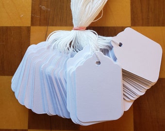 Size #7 Blank White Strung Merchandise Price Tags 1-7/16" X 2-3/16"