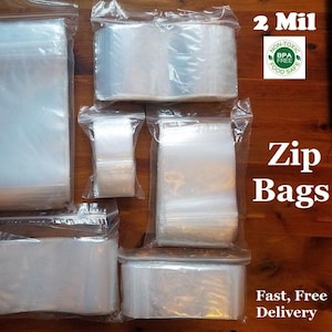100 Count - Clear Zip Bag 2 mil, Reclosable Resealable Top Lock Plastic Storage Jewelry Beads Small Parts Craft Baggie Free Ship